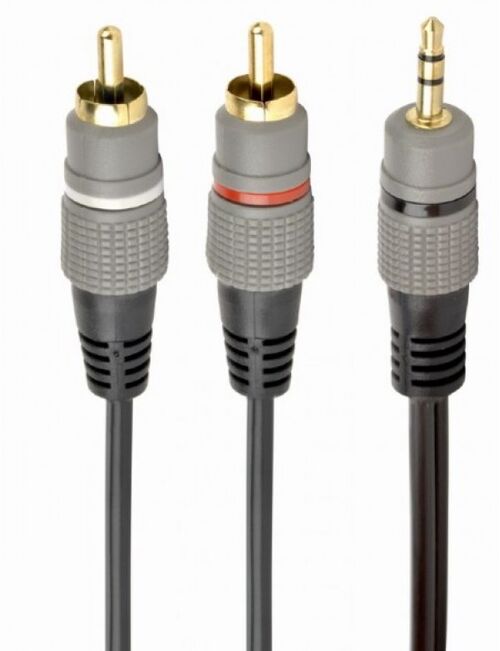 CCA-352-10M GEMBIRD 3.5 MM STEREO PLUG TO 2*RCA PLUGS 10M CABLE, GOLD-PLATED CONNECTORS