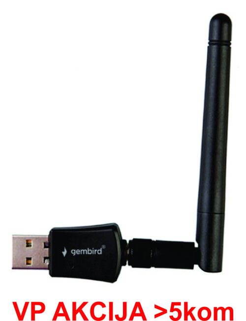 WNP-UA300P-02 **GEMBIRD HIGH POWER USB WIRELESS ADAPTER 300N, DETACHABLE ANTENA, RF PWR <20DBM (661)