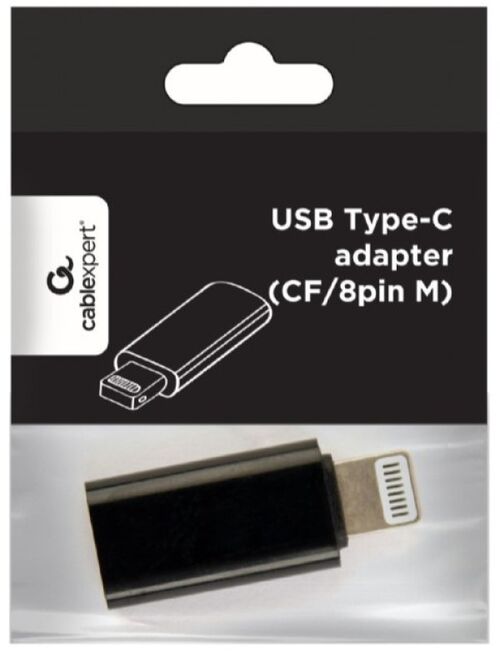 A-USB-CF8PM-01 GEMBIRD USB TYPE-C ADAPTER (CF/8PIN M), BLACK