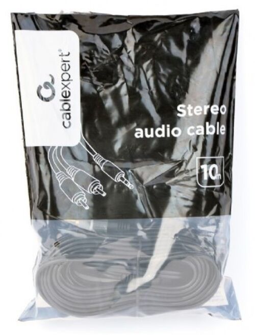 CCA-352-10M GEMBIRD 3.5 MM STEREO PLUG TO 2*RCA PLUGS 10M CABLE, GOLD-PLATED CONNECTORS