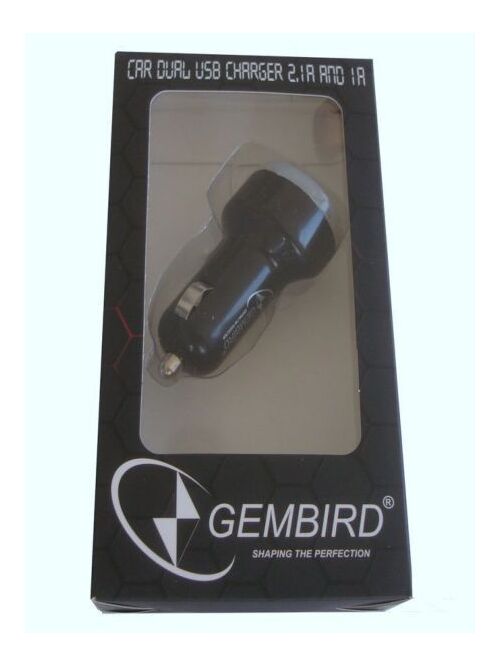 C04 * BLACK GEMBIRD AUTO PUNJAC ZA TELEFONE I TABLETE 5V 2.1A+1A DUAL USB WITH LIGHT + MICRO1M (149)