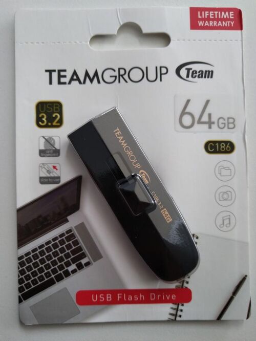 TEAMGROUP 64GB C186 USB 3.2  BLACK TC186364GB01