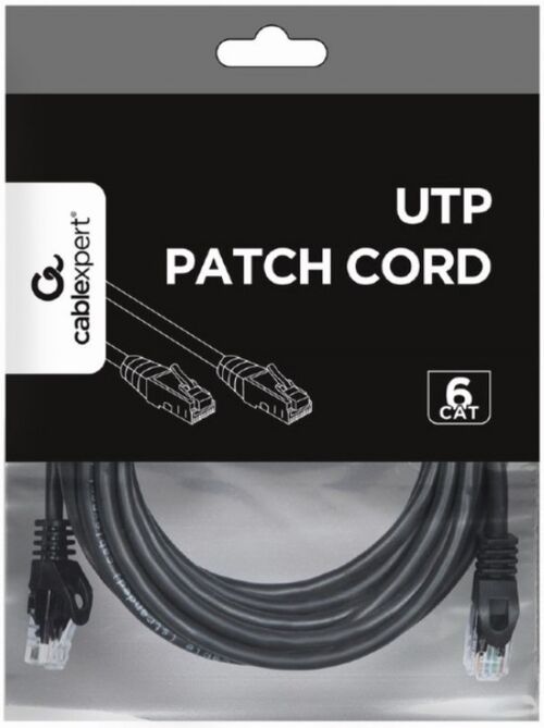 PP6U-5M/BK GEMBIRD MREZNI KABL, CAT6 UTP PATCH CORD 5M BLACK