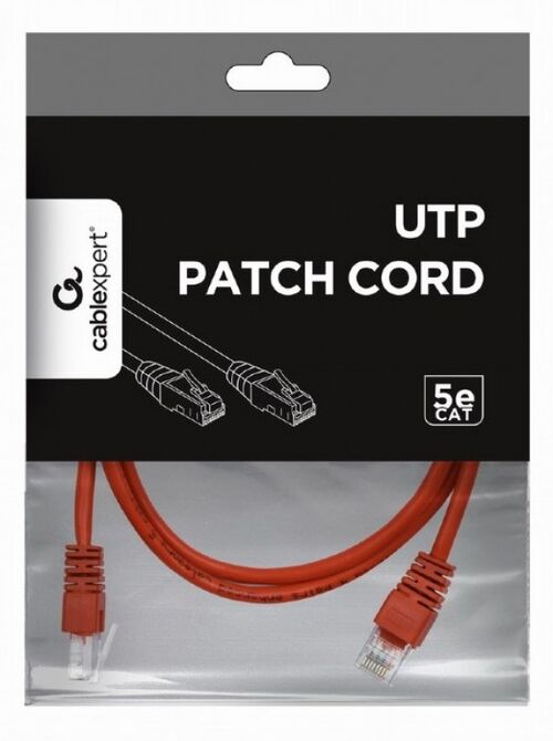 PP12-1M/R GEMBIRD MREZNI KABL, CAT5E UTP PATCH CORD 1M RED