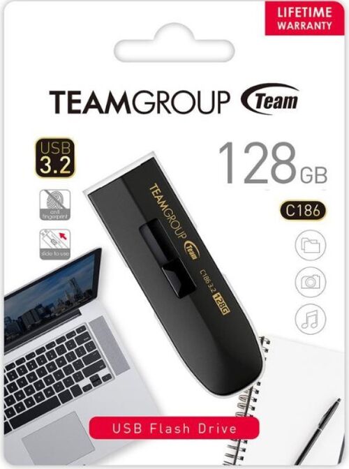 TEAMGROUP 128GB C186 USB 3.2 BLACK TC1863128GB01