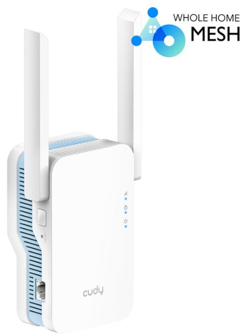 CUDY RE1200 AC1200WI-FI MESH RANGE EXTENDER, DUAL BAND 2.4+5GHZ,2X5DBI, 1XLAN, AP,ACCESS+LED