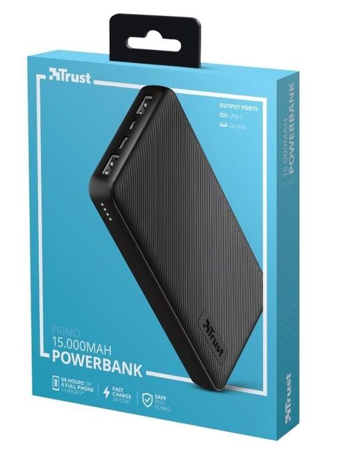 TRUST PRIMO POWERBANK 15.000 BLK (23594)