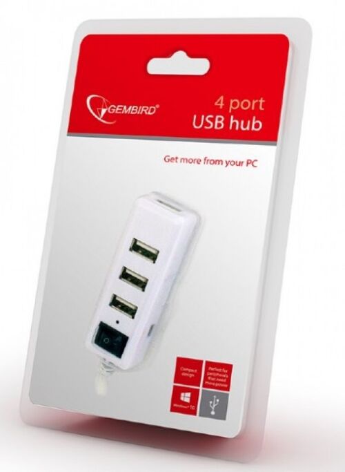 UHB-U2P4-21 GEMBIRD USB2.0 4-PORT HUB, SA PREKIDACEM, WHITE