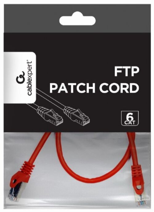 PP6-0.5M/R GEMBIRD MREZNI KABL, CAT6 FTP PATCH CORD 0.5M RED