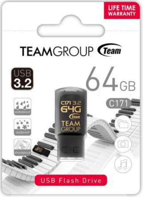 TEAMGROUP 64GB C171 USB 3.2 BLACK TC171364GB01 NEW