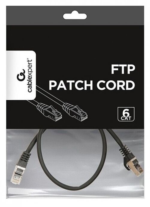 PP6-0.5M/BK GEMBIRD MREZNI KABL, CAT6 FTP PATCH CORD 0.5M BLACK