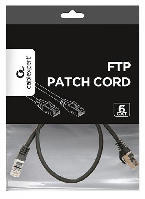 PP6-1M/BK GEMBIRD MREZNI KABL, CAT6 FTP PATCH CORD 1M BLACK