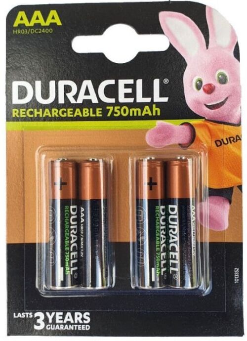 DURACELL 750MAH AAA R3 MN2400, PAK4 CK,PUNJIVE NIMH BATERIJE (RECHARGEABLE DURALOCK STAYCHARGED 3G)