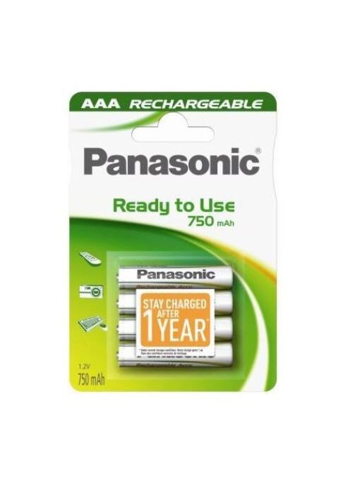 PANASONIC BATERIJE HHR-4MVE/4BP, 750MAH, PUNJ. READY TO USE