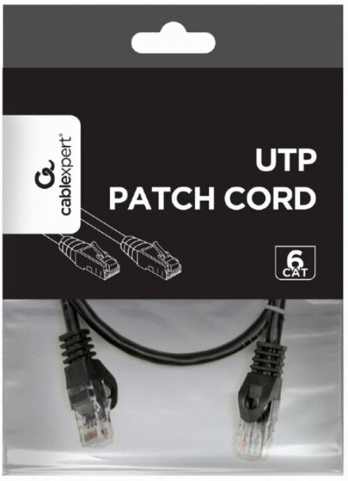 PP6U-0.5M/BK GEMBIRD MREZNI KABL, CAT6 UTP PATCH CORD 0.5M BLACK