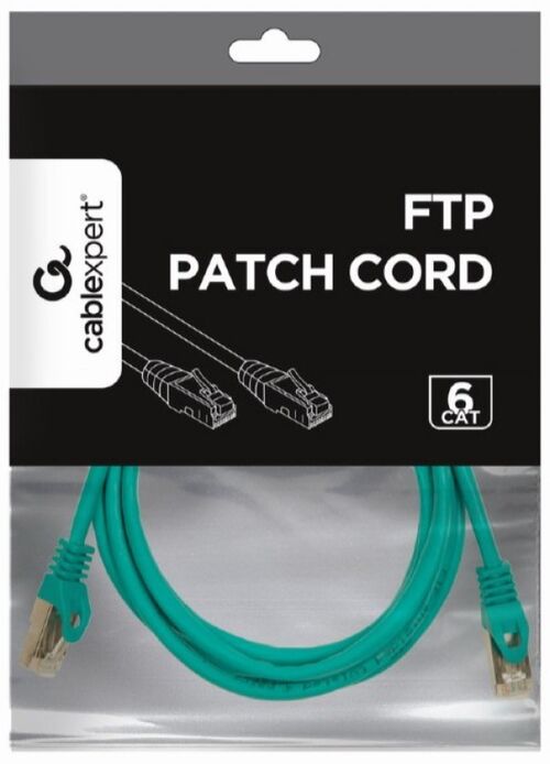 PP6-2M/G GEMBIRD MREZNI KABL, CAT6 FTP PATCH CORD 2M GREEN