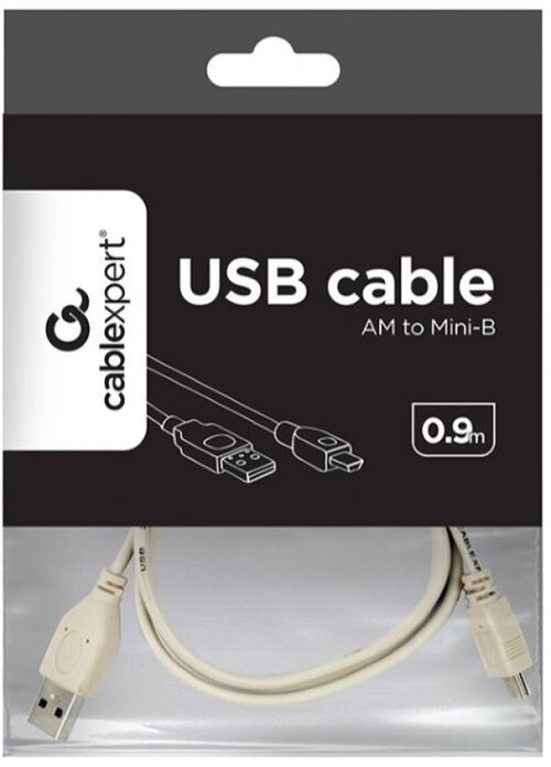 CC-USB2-AM5P-3 GEMBIRD MINI-USB KABL 0.9M WHITE