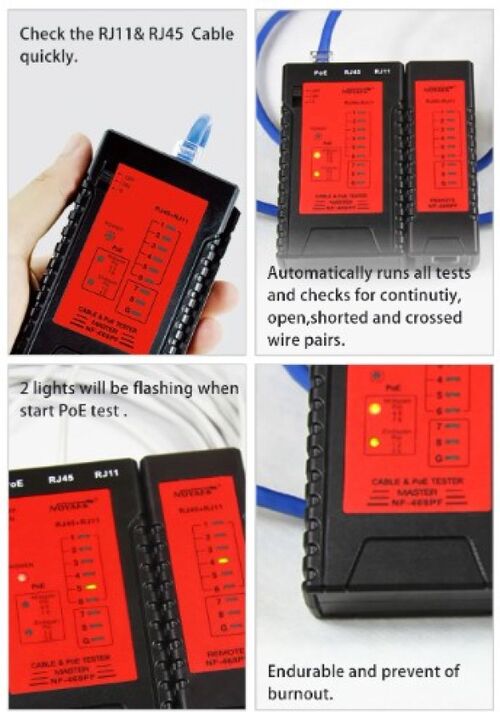 TESTER KABLOVSKI POE LAN NOYAFA NF-468PF RJ45 I RJ11