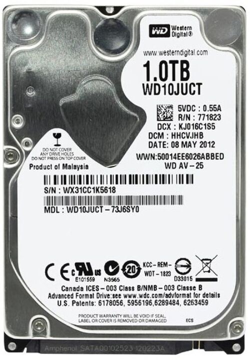 HDD 2.5 ** 1TB WD10JUCT WD 16MB 5400RPM SATA 9,5MM