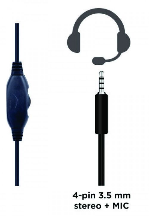 GHS-05-B GEMBIRD STEREO GEJMERSKE SLUSALICE SA MIKROFONOM+VOLUME KONTROLOM 3.5MM BLUE