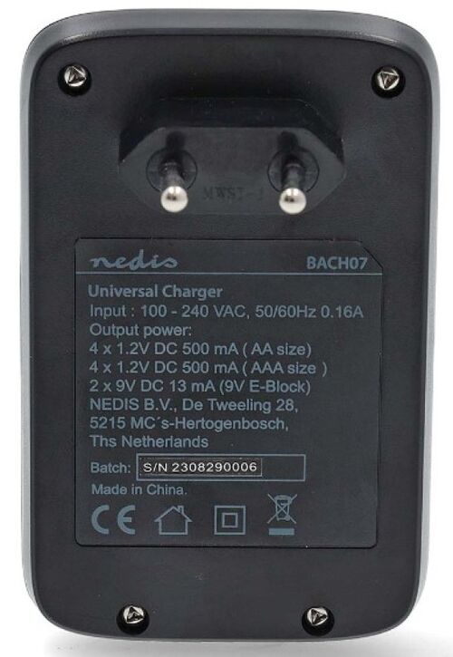 BACH07 NEDIS PUNJAC BATERIJA AA/AAA/9V LED INDIKATOR