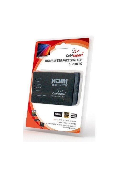 DSW-HDMI-53 GEMBIRD HDMI INTERFACE SWITCH, 5PORTS, REMOTE