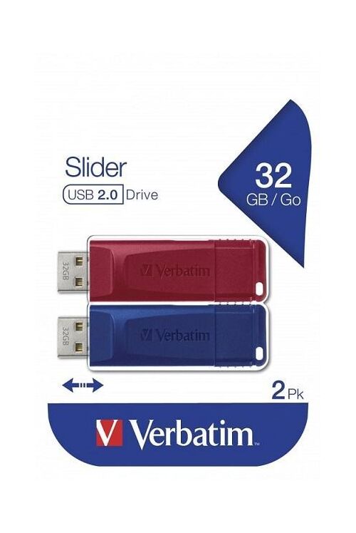 VERBATIM SLIDER USB 2X32GB PAC (49327)