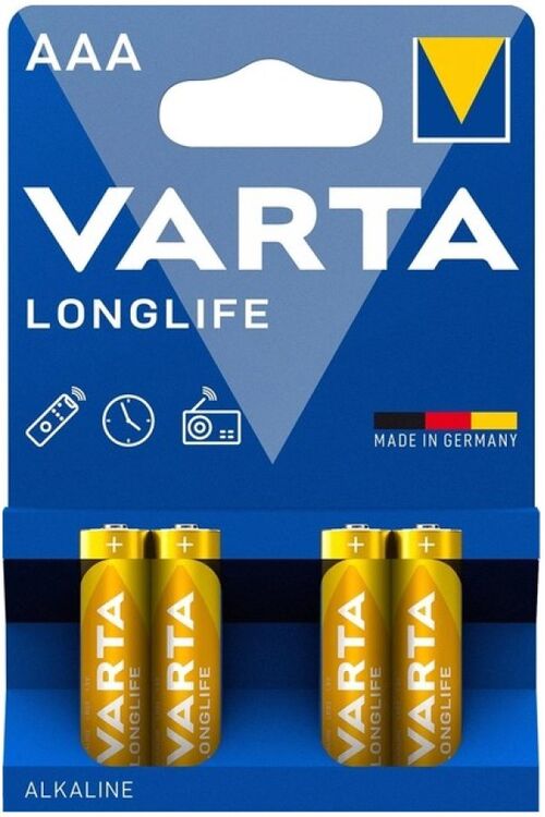 VARTA LONGLIFE AAA 1.5V LR03 MN2400, PAK4 CK, ALKALNE BATERIJE