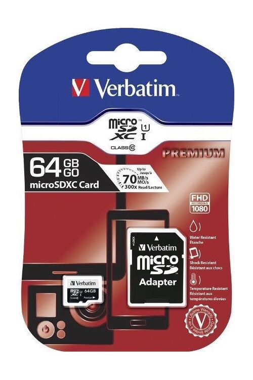 VERBATIM MICROSD U1 64GB ADP (44084)