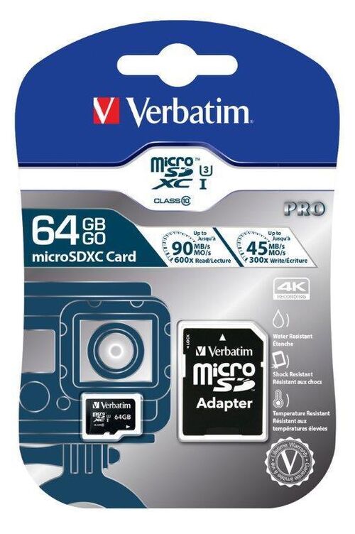 VERBATIM MICRO SDXC 64GB (47042)