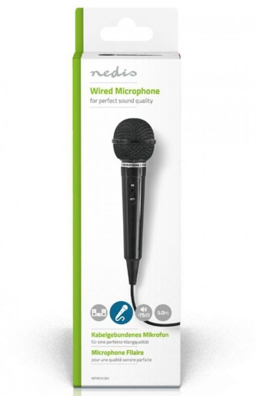 MPWD01BK KARAOKE MIKROFON, 6.35MM -75DB+/-3DB, SENSITIVITY, 80HZ-12KHZ, 5.0M