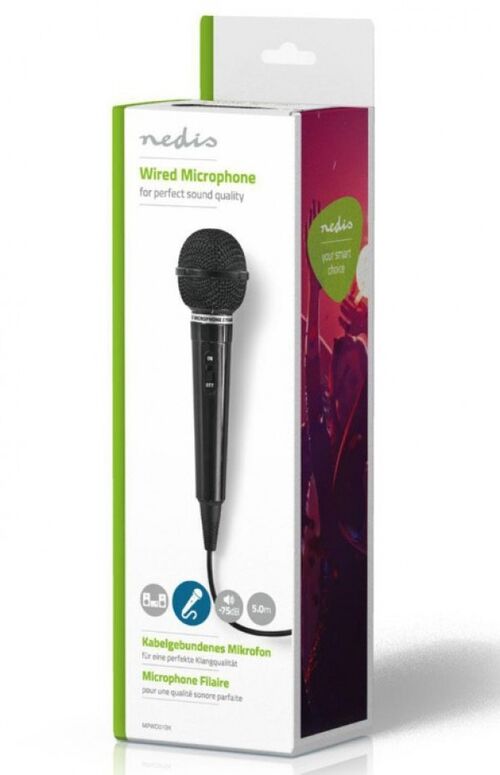 MPWD01BK KARAOKE MIKROFON, 6.35MM -75DB+/-3DB, SENSITIVITY, 80HZ-12KHZ, 5.0M