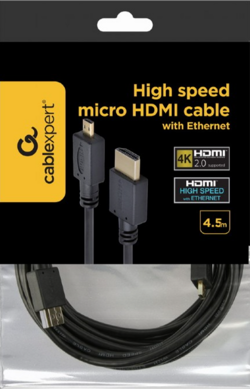 CC-HDMID-15 GEMBIRD HDMI MALE TO MICRO D-MALE BLACK KABL4.5 M