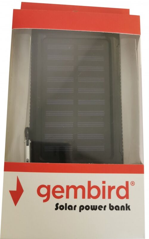 HRD-T12 ** GEMBIRD SOLAR POWER BANK 12000MAH 2XUSB, LED, KOMPAS (959)