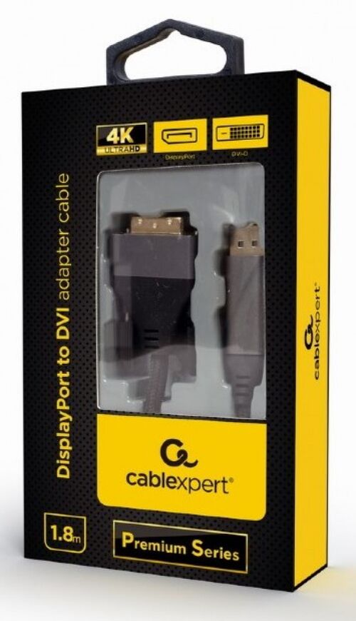 CC-DPM-DVIM-4K-6 GEMBIRD DISPLAYPORT NA DVI DIGITAL INTERFACE KABL 4K AT 30 HZ, PREMIUM SERIES 1.8M