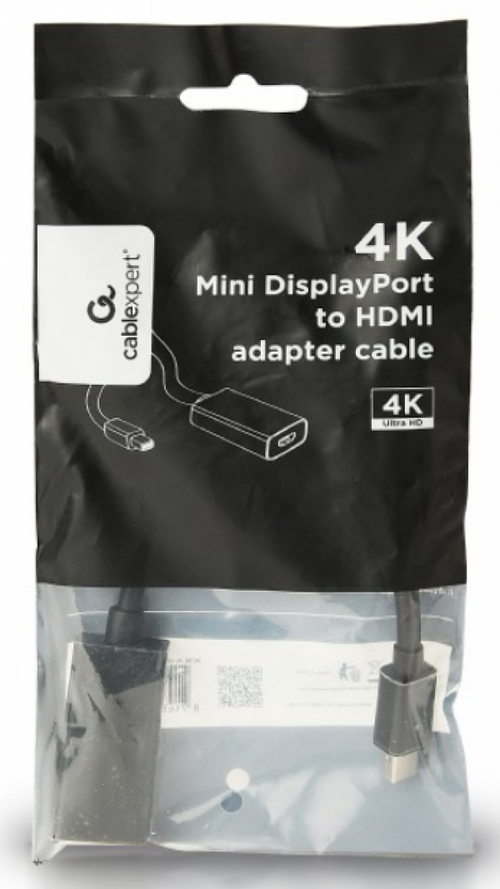 A-MDPM-HDMIF4K-01 GEMBIRD 4K MINI DISPLAYPORT TO HDMI ADAPTER CABLE, BLACK