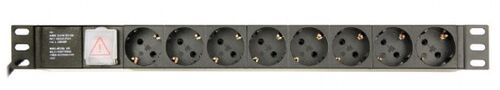 EG-PDU-014 PRODUZNI KABL SA ZASTITOM 8 UTICNICA 16A, PDU 1U, ALUMINIUM, 3M