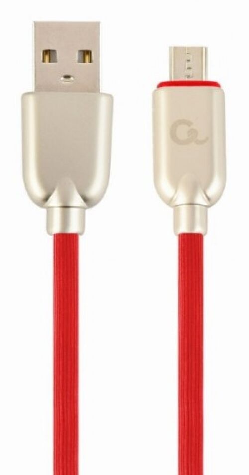 CC-USB2R-AMMBM-1M-R GEMBIRD PREMIUM RUBBER MICRO-USB CHARGING AND DATA CABLE, 1M, RED