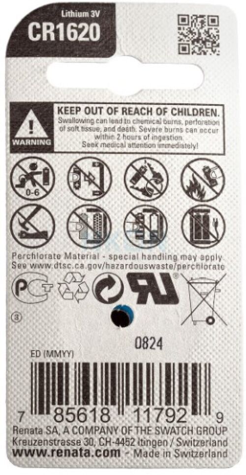 RENATA BATERIJA CR 1620 3V LITIJUM BATERIJA DUGME, PAKOVANJE 1KOM