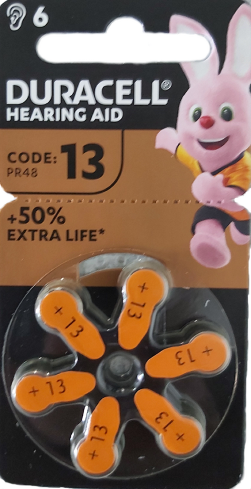 DURACELL HEARING AID ZA13 1,45V BATERIJA ZA SLUSNI APARAT PAK6 NEW