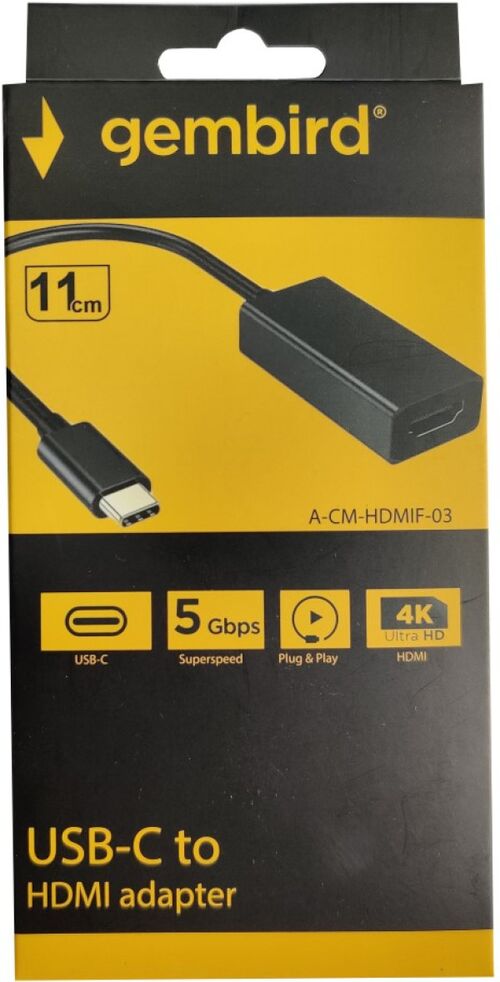 A-CM-HDMIF-03 ** GEMBIRD TYPE-C TO HDMI 11CM CABLE (ALT.A-CM-HDMIF-01, A-USB3C-HDMI-01 479)