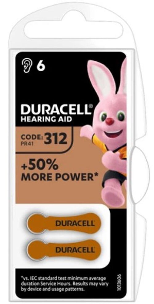 DURACELL HEARING AID 312 1,45V BATERIJA ZA SLUSNI APARAT PAK6